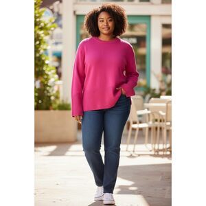 GAP Women's Pink Cotton Crewneck Sweater Size M Long Sleeve Casual Knit